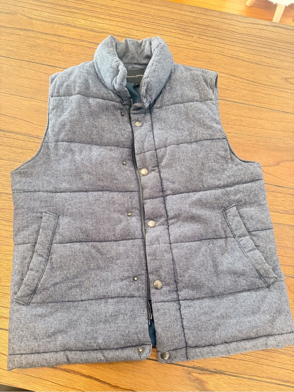 Banana Republic Grey Quilted Puffer Vest